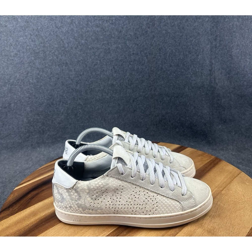 P448 John Embossed Leather Snake Python Suede Sne… - image 1